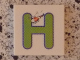 Part No: 3068pb0717  Name: Tile 2 x 2 with Letter H Lime with Helicopter Pattern