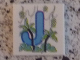 Part No: 3068pb0719  Name: Tile 2 x 2 with Letter J Medium Blue with Jungle Pattern