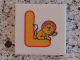 Part No: 3068pb0721  Name: Tile 2 x 2 with Letter L Yellow with Lion Pattern