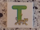 Part No: 3068pb0729  Name: Tile 2 x 2 with Letter T Lime with Tiger Pattern