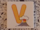 Part No: 3068pb0731  Name: Tile 2 x 2 with Letter V Yellow with Volcano Pattern