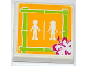 Part No: 3068pb0746  Name: Tile 2 x 2 with Flower and Male and Female Friends Minifigures Silhouettes (Unisex Restroom) Pattern (Sticker) - Set 41008