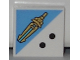 Part No: 3068pb0775  Name: Tile 2 x 2 with 2 Black Dots and Gold Sword Pattern