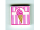 Part No: 3068pb0934  Name: Tile 2 x 2 with Ice Cream Cone on Pink and White Pattern