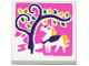 Part No: 3068pb1019  Name: Tile 2 x 2 with Horse and Tree on Dark Pink Background Pattern (Sticker) - Set 41065