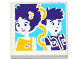 Part No: 3068pb1054  Name: Tile 2 x 2 with Friends Worried Male, Smiling Female and Music Notes Pattern (Sticker) - Set 41130