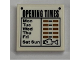 Part No: 3068pb1150  Name: Tile 2 x 2 with 'OPENING TIMES' Pattern (Sticker) - Set 21310