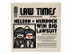 Part No: 3068pb1734  Name: Tile 2 x 2 with Newspaper 'LAW TIMES' and 'NELSON + MURDOCK WIN BIG LAWSUIT' Pattern