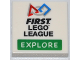 Part No: 3068pb1999  Name: Tile 2 x 2 with 'FIRST LEGO LEAGUE EXPLORE' Pattern