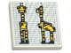 Part No: 3068pb2116  Name: Tile 2 x 2 with Yellow and Black Brick Built Giraffe Blueprint on Bright Light Blue Graph Paper Pattern