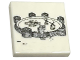 Part No: 3068pb2120  Name: Tile 2 x 2 with Light Bluish Gray Arena with Windmills and Turrets (LEGOLAND Billund Plan) Pattern