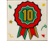 Part No: 3068pb2199  Name: Tile 2 x 2 with Confetti and Award Ribbon with Number 10 Pattern