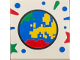 Part No: 3068pb2204  Name: Tile 2 x 2 with Green, Red, Yellow and Blue Pixelated Globe Pattern