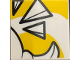 Part No: 3068pb2210  Name: Tile 2 x 2 with Bird Tail, Triangles and Yellow Wavy Stripes Pattern