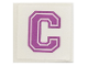 Part No: 3068pb2444  Name: Tile 2 x 2 with Medium Lavender Capital Letter C Pattern (Sticker) - Set 41682