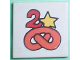 Part No: 3068pb2457  Name: Tile 2 x 2 with Fabuland Pretzel, '2', and Star Pattern
