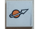 Part No: 3068pb2499  Name: Tile 2 x 2 with Orange and White Classic Space Logo Pattern (Sticker) - Set 7649