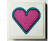Part No: 3068pb2622  Name: Tile 2 x 2 with Dark Pink Heart with Dark Turquoise Outline Pattern (Sticker) - Set 40385
