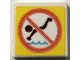 Part No: 3068pb2662  Name: Tile 2 x 2 with Coral and Yellow No Diving Sign Pattern (Sticker) - Set 41720