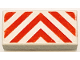 Part No: 3069p09  Name: Tile 1 x 2 with Red Danger Chevrons Pattern