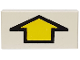 Part No: 3069p13  Name: Tile 1 x 2 with Arrow Short Yellow with Black Border Pattern