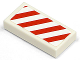 Part No: 3069pb0020L  Name: Tile 1 x 2 with Diagonal Stripes Red Left Pattern (Sticker) - Set 7635