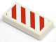 Part No: 3069pb0020R  Name: Tile 1 x 2 with Diagonal Stripes Red Right Pattern (Sticker) - Set 7635