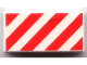 Part No: 3069pb0034  Name: Tile 1 x 2 with Red and White Danger Stripes Pattern