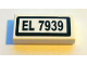 Part No: 3069pb0088  Name: Tile 1 x 2 with Black 'EL 7939' on White Background Pattern (Sticker) - Set 7939