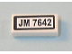 Part No: 3069pb0107  Name: Tile 1 x 2 with Black 'JM 7642' Pattern (Sticker) - Set 7642