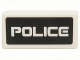 Part No: 3069pb0155  Name: Tile 1 x 2 with White 'POLICE' on Black Background Pattern (Sticker) - Set 5970