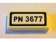 Part No: 3069pb0164  Name: Tile 1 x 2 with 'PN 3677' Pattern (Sticker) - Set 3677