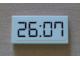 Part No: 3069pb0169  Name: Tile 1 x 2 with Black '26:07' Digital Clock Pattern (Sticker) - Set 8423