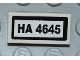 Part No: 3069pb0176  Name: Tile 1 x 2 with Black 'HA 4645' on White Background Pattern (Sticker) - Set 4645