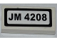 Part No: 3069pb0244  Name: Tile 1 x 2 with 'JM 4208' Pattern (Sticker) - Set 4208