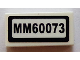 Part No: 3069pb0361  Name: Tile 1 x 2 with 'MM60073' Pattern (Sticker) - Set 60073