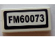 Part No: 3069pb0362  Name: Tile 1 x 2 with 'FM60073' Pattern (Sticker) - Set 60073