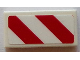 Part No: 3069pb0363R  Name: Tile 1 x 2 with Red and White Danger Stripes (Two Red Stripes) Pattern Model Right Side (Sticker) - Set 60073