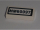Part No: 3069pb0477  Name: Tile 1 x 2 with 'MM60097' Pattern (Sticker) - Set 60097