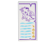 Part No: 3069pb0505  Name: Tile 1 x 2 with Dark Purple Baby Dragon, Medium Azure Lines and Gold Symbols Pattern