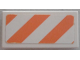 Part No: 3069pb0604  Name: Tile 1 x 2 with Orange and White Danger Stripes Pattern (Sticker) - Set 7739