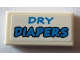 Part No: 3069pb0663  Name: Tile 1 x 2 with Blue 'DRY DIAPERS' Pattern (Sticker) - Set 71016