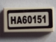 Part No: 3069pb0675  Name: Tile 1 x 2 with 'HA60151' Pattern (Sticker) - Set 60151