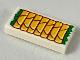 Part No: 3069pb0702  Name: Tile 1 x 2 with 7 Bright Light Orange Springs Rolls with Green Garnish Pattern