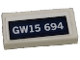 Part No: 3069pb1105  Name: Tile 1 x 2 with 'GW15 694' Pattern (Sticker) - Set 76131