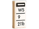 Part No: 3069pb1308  Name: Tile 1 x 2 with Bus Stop Sign with Black 'W5', Number 9 and '211b' Pattern (Sticker) - Set 910034