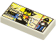 Part No: 3069px22  Name: Tile 1 x 2 with Minifigure and Pyramids Pattern