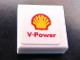 Part No: 3070pb076  Name: Tile 1 x 1 with Shell Logo and 'V-Power' Pattern (Sticker) - Set 30190