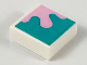 Part No: 3070pb151  Name: Tile 1 x 1 with Bright Pink Splotch on Dark Turquoise Background Pattern