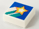 Part No: 3070pb152  Name: Tile 1 x 1 with Star and Dark Turquoise Stripes on Blue Background Pattern
